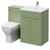 Napoli 460 Olive Green 1100mm 2 Door Vanity Unit Toilet Suite with Glide Basin Right Hand View thumbnail