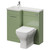 Napoli 390 Olive Green 900mm Single Door Vanity Unit Toilet Suite with Left Hand Square Lucia Basin Right Hand View thumbnail