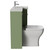 Napoli 390 Olive Green 900mm Single Door Vanity Unit Toilet Suite with Right Hand Square Lucia Basin Side View thumbnail
