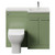 Napoli 390 Olive Green 1000mm 2 Door Vanity Unit Toilet Suite with Right Hand Square Lucia Basin Front View