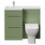 Napoli 390 Olive Green 1000mm 2 Drawer Vanity Unit Toilet Suite with Left Hand Square Lucia Basin Front View