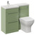 Napoli 390 Olive Green 1000mm 2 Drawer Vanity Unit Toilet Suite with Left Hand Square Lucia Basin Left Hand View