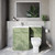 Napoli 460 Olive Green 1100mm 2 Door Vanity Unit Toilet Suite with Left Hand Square Lucia Basin Lifestyle Image thumbnail
