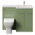 Napoli 460 Olive Green 1100mm 2 Door Vanity Unit Toilet Suite with Right Hand Square Lucia Basin Front View thumbnail