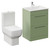 Napoli 460 Olive Green 600mm 2 Drawer Vanity Unit and Tacoma Comfort Height Toilet Suite with Angel Basin Left Hand View thumbnail