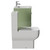 Napoli 460 Olive Green 600mm 2 Drawer Vanity Unit and Tacoma Comfort Height Toilet Suite with Angel Basin Side View thumbnail