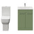 Napoli 460 Olive Green 600mm 2 Door Vanity Unit and Tacoma Comfort Height Toilet Suite with Angel Basin Front View thumbnail