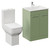 Napoli 460 Olive Green 600mm 2 Door Vanity Unit and Tacoma Comfort Height Toilet Suite with Angel Basin Left Hand View thumbnail