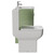 Napoli 460 Olive Green 600mm 2 Door Vanity Unit and Tacoma Comfort Height Toilet Suite with Angel Basin Side View thumbnail