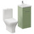 Napoli 390 Olive Green 400mm Single Door Vanity Unit and Kingston Toilet Suite with Glide Basin Left Hand View