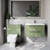 Napoli 390 Cento Olive Green 1400mm Wall Mounted 2 Drawer Vanity Unit and Toilet Suite with Glide Basin Lifestyle Image thumbnail
