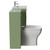 Napoli 390 Cento Olive Green 1200mm Wall Mounted 2 Drawer Vanity Unit and Toilet Suite with Glide Basin Side View thumbnail