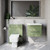 Napoli 390 Cento Olive Green 1200mm Wall Mounted 2 Drawer Vanity Unit and Toilet Suite with Glide Basin Lifestyle Image thumbnail