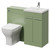 Napoli 390 Cento Olive Green 1100mm 2 Door Vanity Unit Toilet Suite with Glide Basin Right Hand View thumbnail