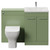 Napoli 460 Cento Olive Green 1200mm 2 Door Vanity Unit Toilet Suite with Glide Basin Front View