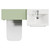 Napoli 390 Cento Olive Green 1100mm 2 Drawer Vanity Unit Toilet Suite with Glide Basin Top View thumbnail
