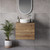 Napoli 390 Tobacco Oak 600mm Wall Mounted 2 Drawer Vanity Unit for Countertop Basins Lifestyle Image thumbnail
