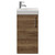 Napoli Cube Tobacco Oak 400mm Single Door Vanity Unit with Align Basin Front View thumbnail