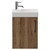 Napoli Cube Tobacco Oak 400mm Wall Mounted Single Door Vanity Unit with Align Basin Front View