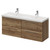 Napoli 390 Tobacco Oak 1200mm Wall Mounted 4 Drawer Vanity Unit with Double Glide Basins Right Hand View thumbnail