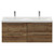 Napoli 390 Tobacco Oak 1200mm Wall Mounted 4 Drawer Vanity Unit with Double Glide Basins Front View thumbnail