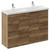 Napoli 390 Tobacco Oak 1200mm 4 Door Vanity Unit with Double Glide Basins Left Hand View thumbnail