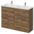 Napoli 390 Tobacco Oak 1200mm 4 Door Vanity Unit with Double Lucia Basins Right Hand View thumbnail