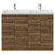Napoli 390 Tobacco Oak 1200mm 4 Door Vanity Unit with Double Lucia Basins Front View thumbnail