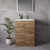 Napoli 460 Tobacco Oak 600mm 2 Door Vanity Unit with Glide Basin Lifestyle Image thumbnail