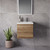 Napoli 390 Tobacco Oak 500mm Wall Mounted Single Drawer Vanity Unit with Glide Basin Lifestyle Image thumbnail