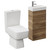 Napoli Cube Tobacco Oak 400mm Single Door Vanity Unit and Toilet Suite with Align Basin Left Hand View thumbnail