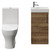 Napoli Cube Tobacco Oak 400mm Single Door Vanity Unit and Jubilee Toilet Suite with Align Basin Front View thumbnail