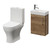 Napoli Cube Tobacco Oak 400mm Single Door Wall Mounted Vanity Unit and Jubilee Toilet Suite with Align Basin Right Hand View thumbnail