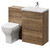 Napoli 390 Tobacco Oak 1100mm 2 Drawer Vanity Unit Toilet Suite with Glide Basin Right Hand View thumbnail