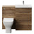Napoli 390 Tobacco Oak 1100mm 2 Drawer Vanity Unit Toilet Suite with Glide Basin Front View thumbnail