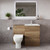 Napoli 460 Tobacco Oak 1100mm 2 Drawer Vanity Unit Toilet Suite with Glide Basin Lifestyle Image thumbnail