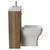 Napoli 250 Tobacco Oak 1000mm 2 Door Vanity Unit Toilet Suite with Square Silvo Basin Side View thumbnail