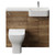 Napoli 250 Tobacco Oak 1000mm 2 Door Vanity Unit Toilet Suite with Right Hand Round Rico Semi Recessed Basin Front View thumbnail