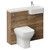 Napoli 250 Tobacco Oak 1000mm 2 Door Vanity Unit Toilet Suite with Right Hand Round Rico Semi Recessed Basin Left Hand View thumbnail