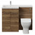 Napoli 460 Tobacco Oak 1100mm 2 Door Vanity Unit Toilet Suite with Left Hand Square Lucia Basin Front View thumbnail