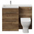 Napoli 460 Tobacco Oak 1100mm 2 Drawer Vanity Unit Toilet Suite with Left Hand Square Lucia Basin Front View thumbnail