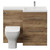 Napoli 460 Tobacco Oak 1100mm 2 Drawer Vanity Unit Toilet Suite with Right Hand Square Lucia Basin Front View thumbnail