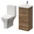 Napoli 390 Tobacco Oak 400mm Single Door Vanity Unit and Kingston Toilet Suite with Glide Basin Right Hand View thumbnail