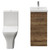 Napoli 390 Tobacco Oak 400mm Single Door Vanity Unit and Kingston Toilet Suite with Glide Basin Front View thumbnail