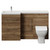 Napoli 390 Tobacco Oak 1500mm 2 Drawer Vanity Unit Toilet Suite with Left Hand Square Lucia Basin Front View thumbnail