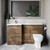 Napoli 390 Tobacco Oak 1500mm 2 Drawer Vanity Unit Toilet Suite with Left Hand Square Lucia Basin Lifestyle Image thumbnail