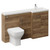 Napoli 390 Tobacco Oak 1500mm 3 Door Vanity Unit Toilet Suite with Right Hand Square Lucia Basin Left Hand View thumbnail