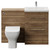 Napoli 390 Cento Tobacco Oak 1200mm 2 Drawer Vanity Unit Toilet Suite with Glide Basin Front View thumbnail
