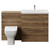Napoli 390 Cento Tobacco Oak 1400mm 2 Drawer Vanity Unit Toilet Suite with Glide Basin Front View thumbnail