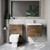 Napoli 390 Cento Tobacco Oak 1200mm Wall Mounted 2 Drawer Vanity Unit and Toilet Suite with Glide Basin Lifestyle Image thumbnail